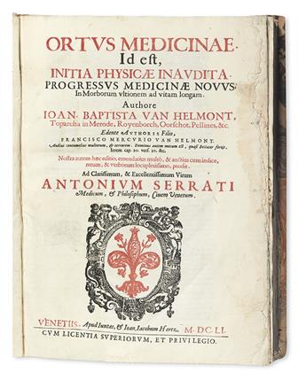 HELMONT, JAN BAPTISTA VAN.  Ortus medicinae.  1651